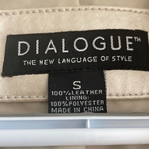 DIALOGUE LIGHT CREAM LEATHER JACKET. NEW WITHOUT TAGS - Picture 4 of 7